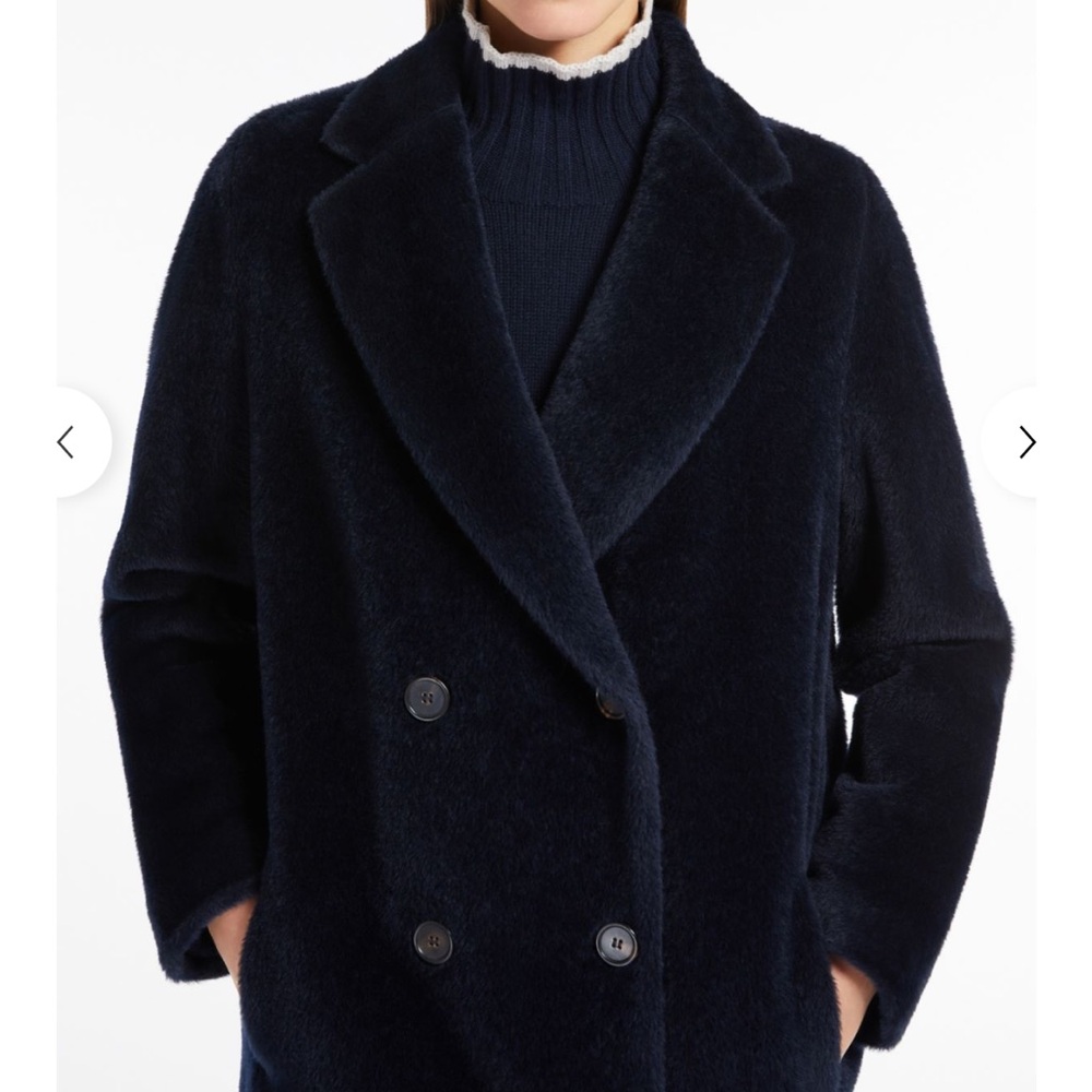 Max Mara Roseto Navy Blue Coat IT 42 US 6 - Picture 2 of 16